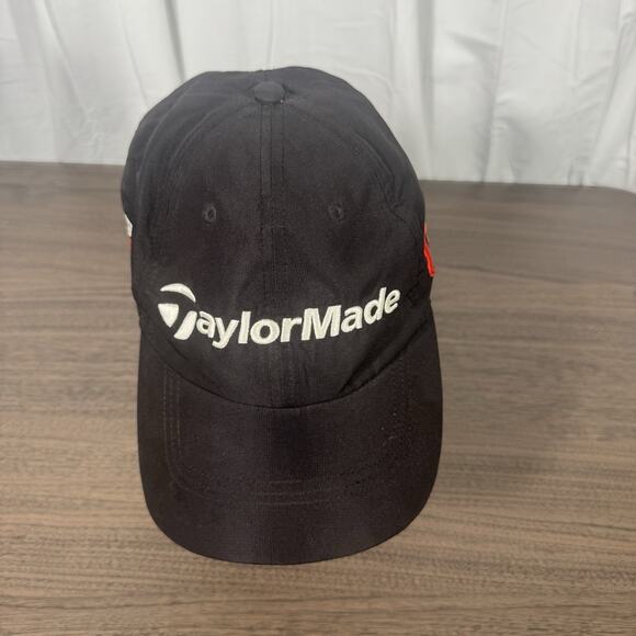 TaylorMade Golf Hat – Black Adjustable Baseball Cap with Embroidered Logo - Picture 1 of 5